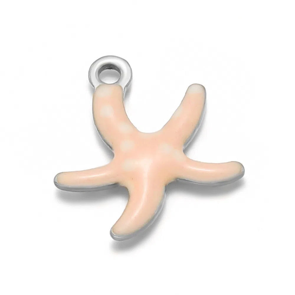Stainless Steel Enamel Starfish Charms – 10mm