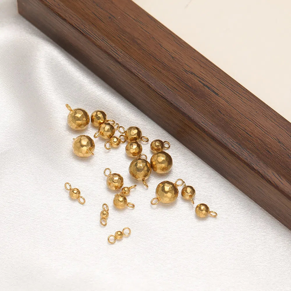 Stainless Steel Faceted Ball Charms & Connectors