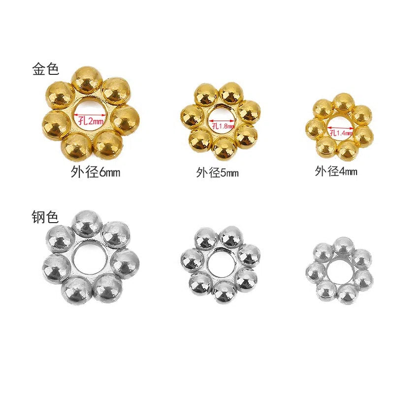 Stainless Steel Flower Spacer Beads