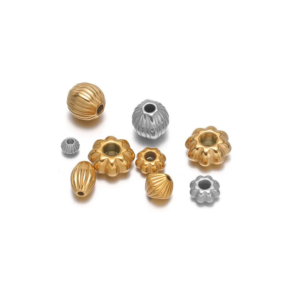 Stainless Steel Fluted Spacer Beads