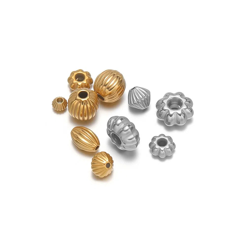 Stainless Steel Fluted Spacer Beads