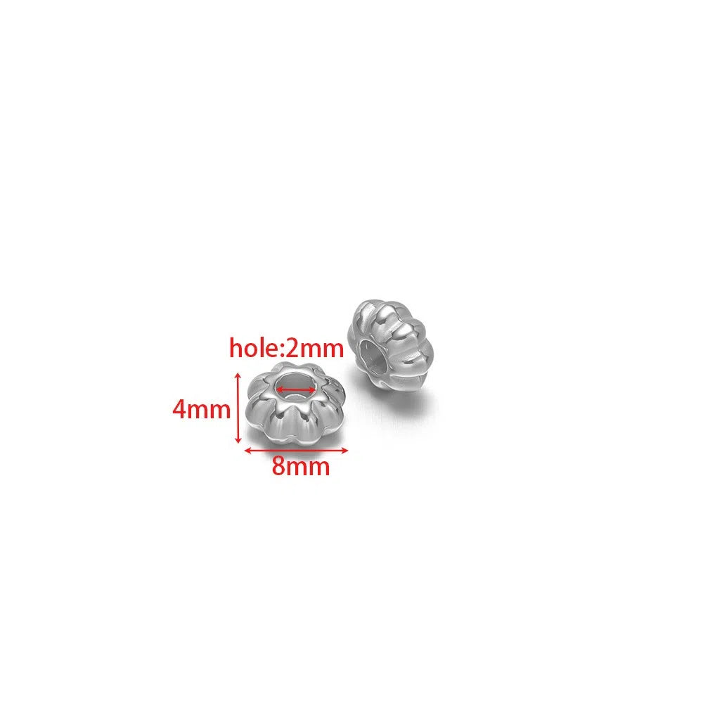 Stainless Steel Fluted Spacer Beads