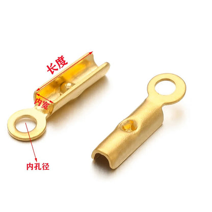 Stainless Steel Fold-Over Cord Ends with Loop