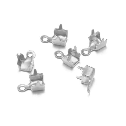 Stainless Steel Fold-Over Crimp Ends with Loop