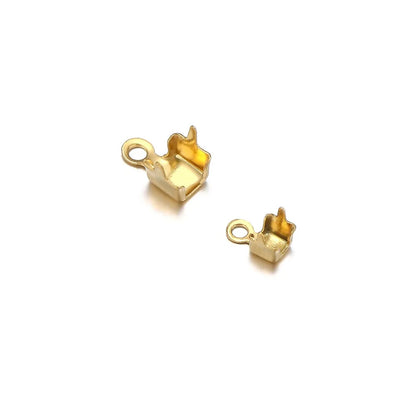 Stainless Steel Fold-Over Crimp Ends with Loop