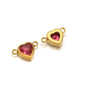 Stainless Steel Heart Crystal Charms & Connectors