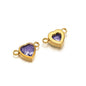 Stainless Steel Heart Crystal Charms & Connectors