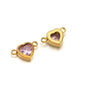 Stainless Steel Heart Crystal Charms & Connectors