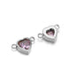 Stainless Steel Heart Crystal Charms & Connectors