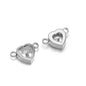 Stainless Steel Heart Crystal Charms & Connectors