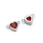 Stainless Steel Heart Crystal Charms & Connectors