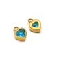 Stainless Steel Heart Crystal Charms & Connectors
