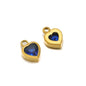 Stainless Steel Heart Crystal Charms & Connectors