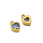 Stainless Steel Heart Crystal Charms & Connectors