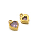 Stainless Steel Heart Crystal Charms & Connectors