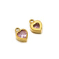 Stainless Steel Heart Crystal Charms & Connectors