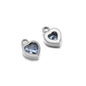 Stainless Steel Heart Crystal Charms & Connectors