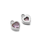Stainless Steel Heart Crystal Charms & Connectors