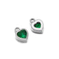 Stainless Steel Heart Crystal Charms & Connectors