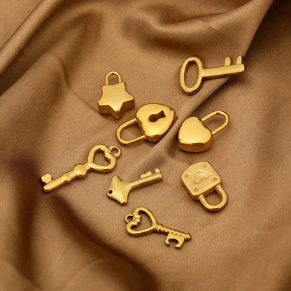 Stainless Steel Heart Key Charms