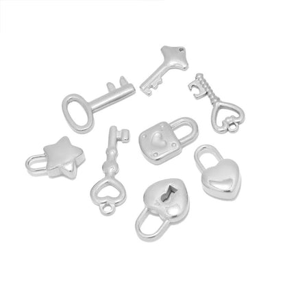 Stainless Steel Heart Key Charms