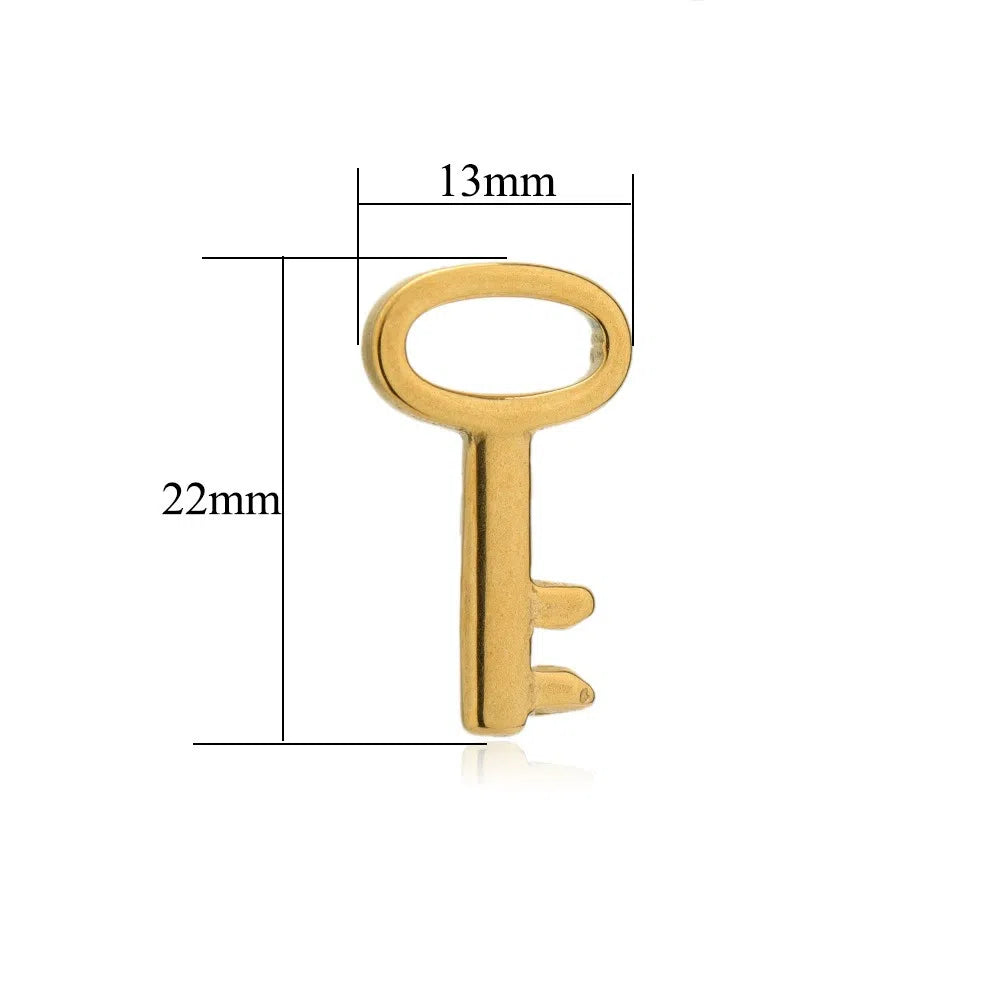 Stainless Steel Heart Key Charms