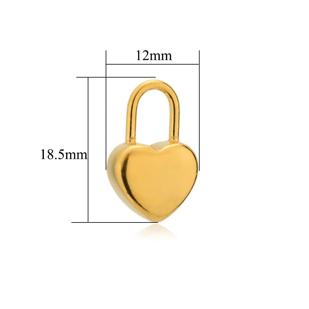 Stainless Steel Heart Key Charms