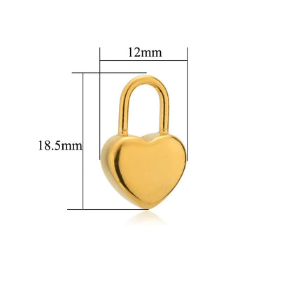 Stainless Steel Heart Key Charms