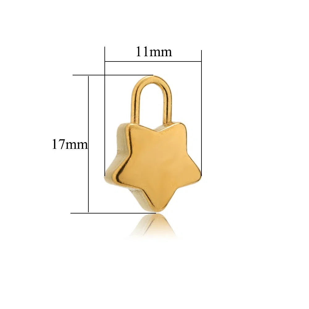 Stainless Steel Heart Key Charms
