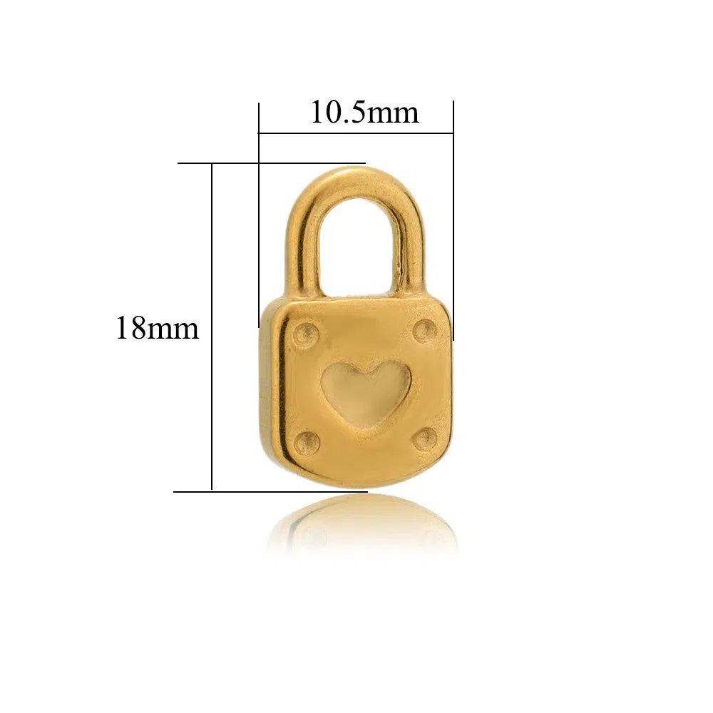 Stainless Steel Heart Key Charms