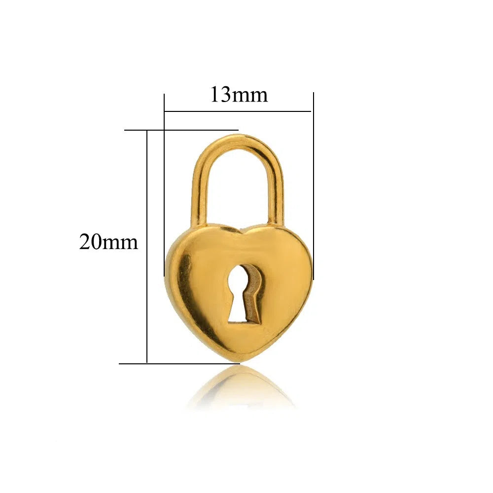 Stainless Steel Heart Key Charms