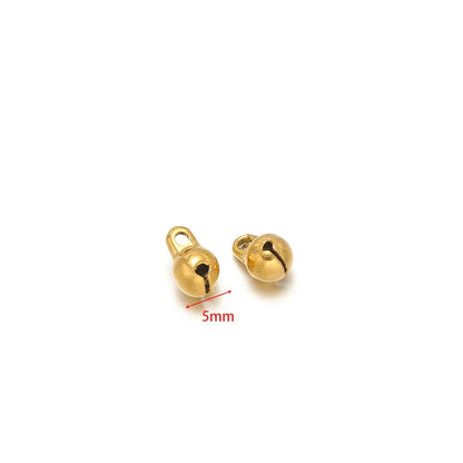 Stainless Steel Jingle Bell Charms with Loop