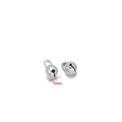 Stainless Steel Jingle Bell Charms with Loop