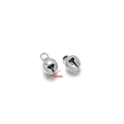 Stainless Steel Jingle Bell Charms with Loop
