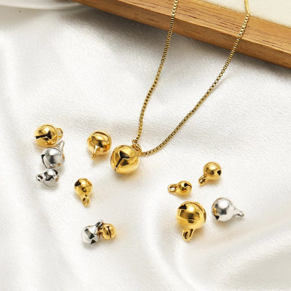 Stainless Steel Jingle Bell Charms with Loop