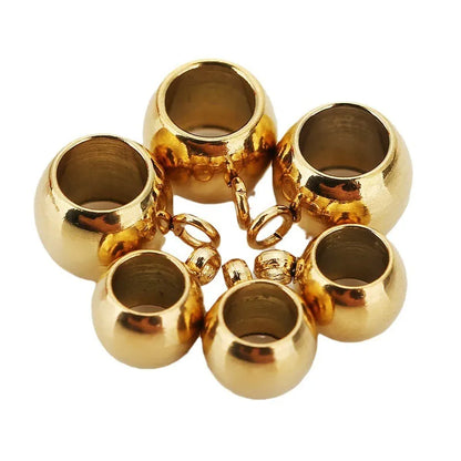Stainless Steel Large Hole Bail Beads with Loop