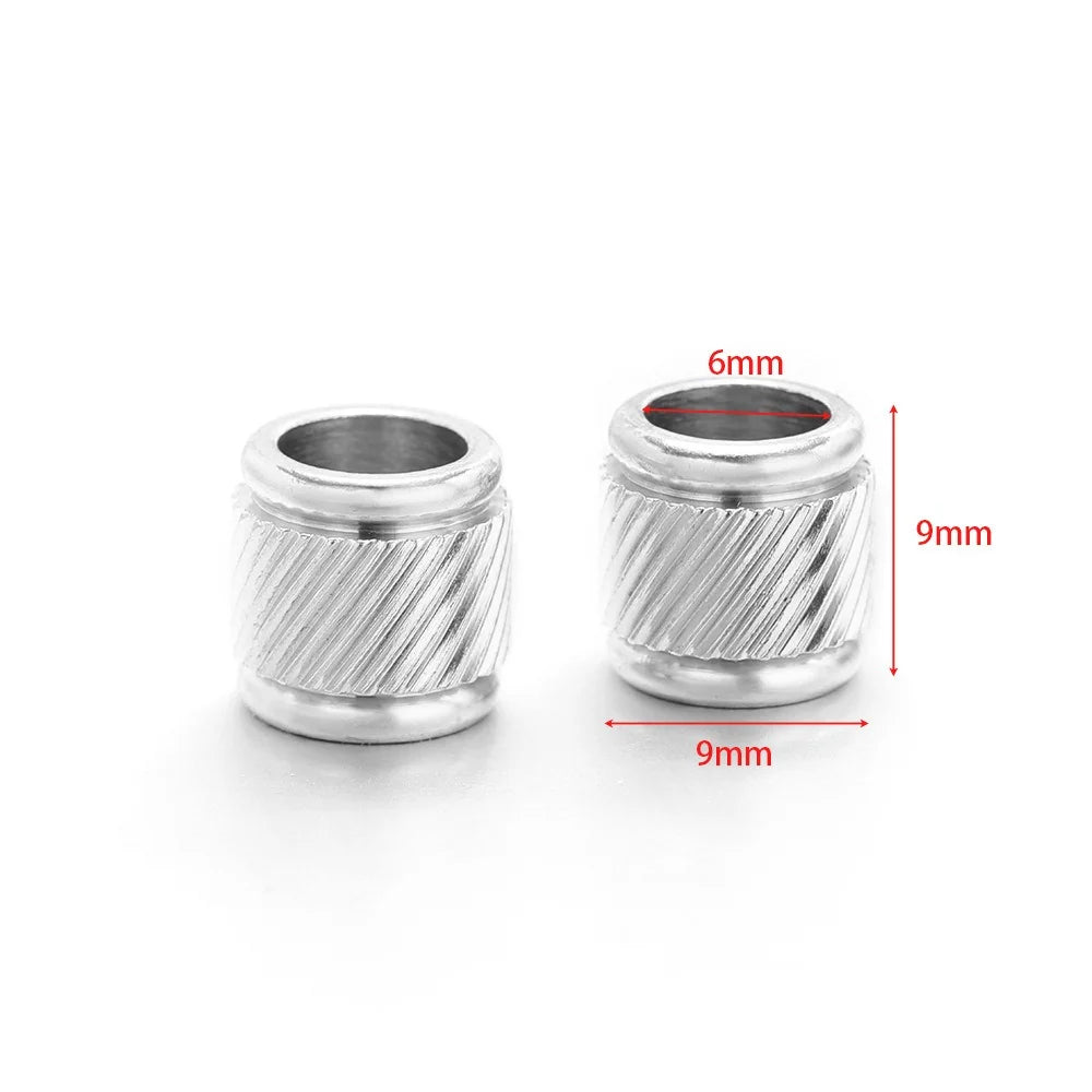 Stainless Steel Large Hole Spacer Beads