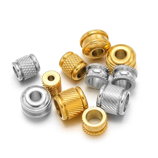 Stainless Steel Large Hole Spacer Beads