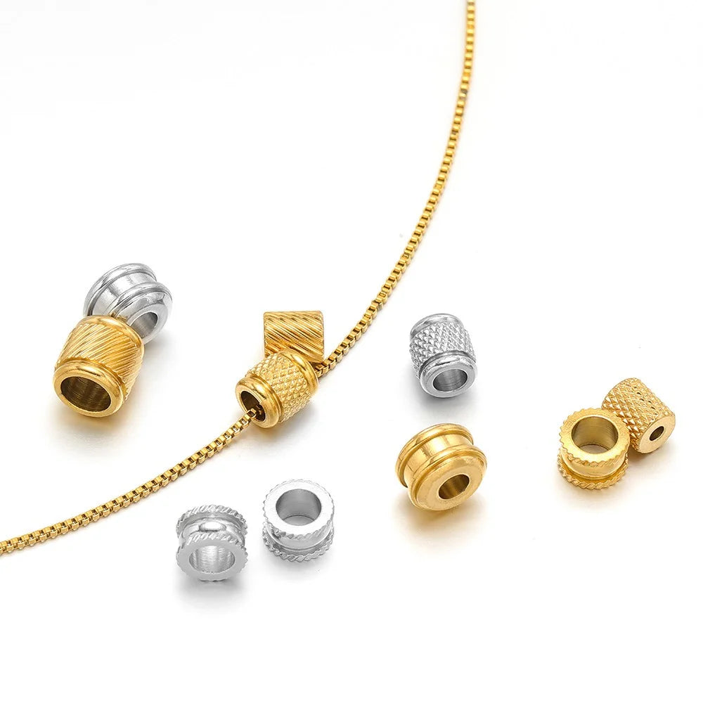 Stainless Steel Large Hole Spacer Beads