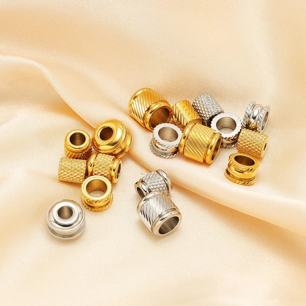 Stainless Steel Large Hole Spacer Beads