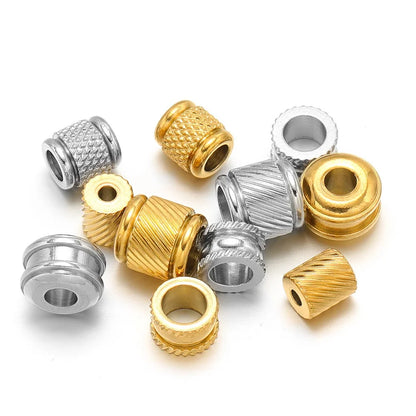 Stainless Steel Large Hole Spacer Beads