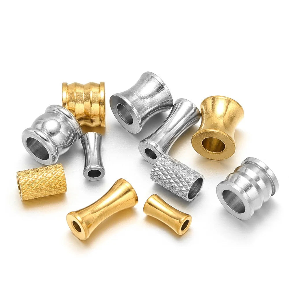 Stainless Steel Large Hole Tube Spacer Beads