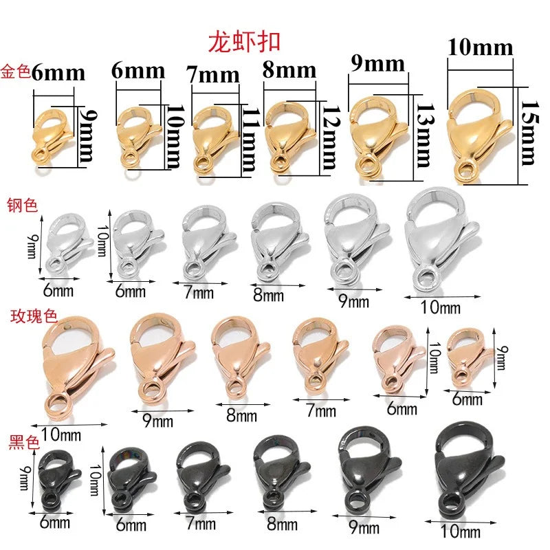Stainless Steel Lobster Claw Clasps