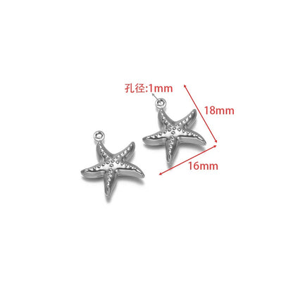 Stainless Steel Ocean Charms – Starfish, Sea Turtle & Shell