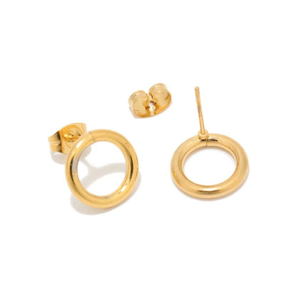 Stainless Steel Open Circle Stud Earrings