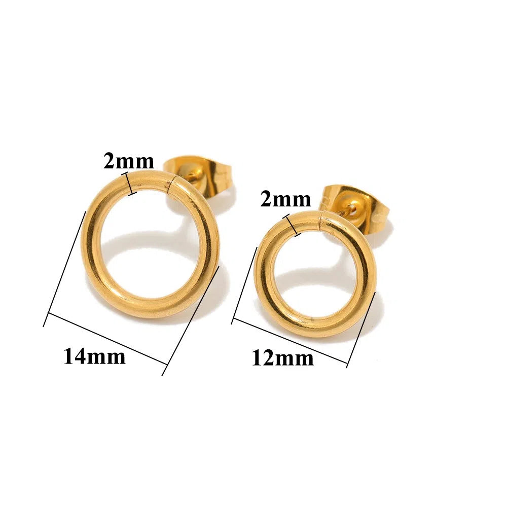 Stainless Steel Open Circle Stud Earrings