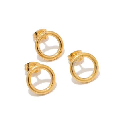 Stainless Steel Open Circle Stud Earrings