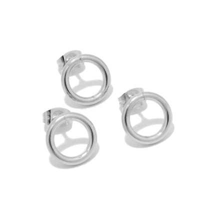 Stainless Steel Open Circle Stud Earrings