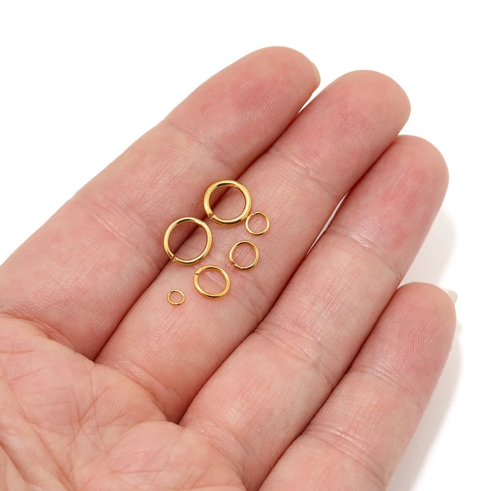 18K Gold-Plated Stainless Steel Open Jump Rings
