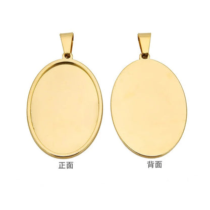 Stainless Steel Oval Pendant Bezel Trays
